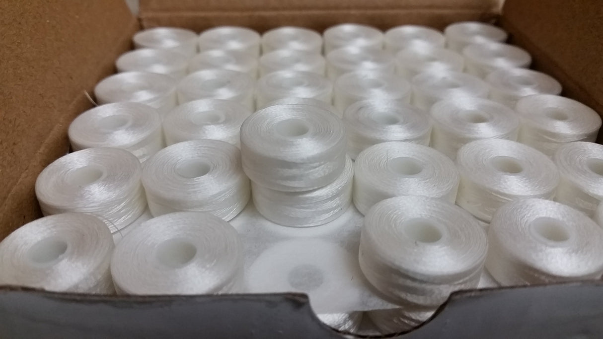Smash Sideless Bobbin – Size L, White, 150 Yards (144/Box)
