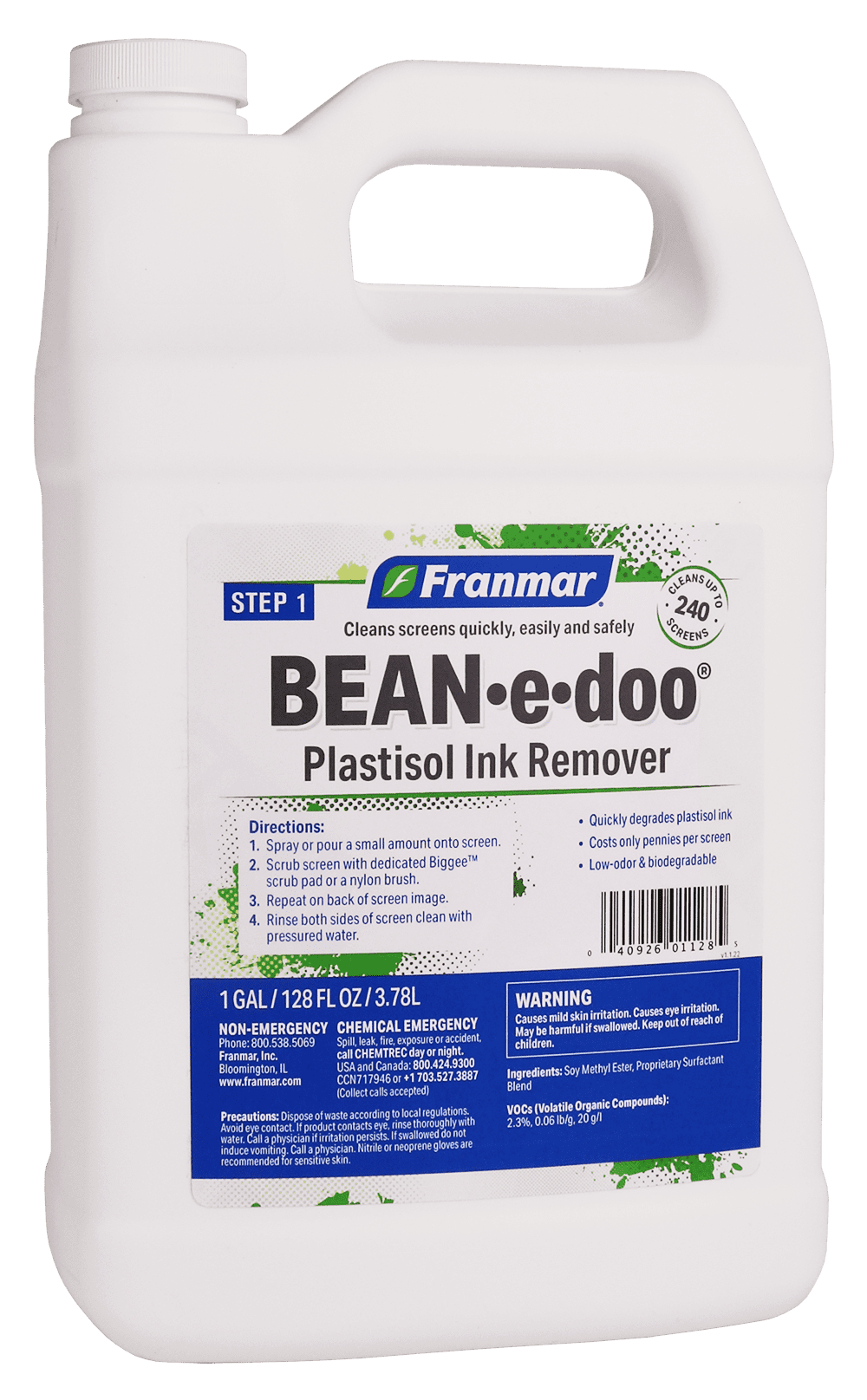 Franmar® Bean-E-Doo Plastisol Ink Remover