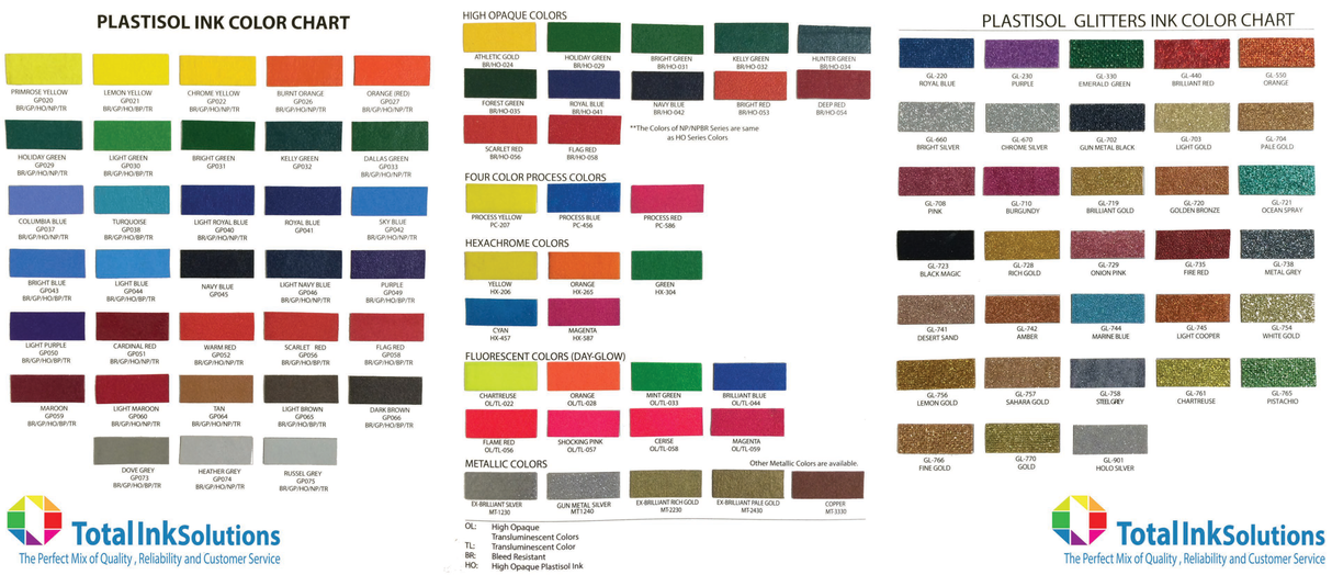 Total Ink Stock Color Chart