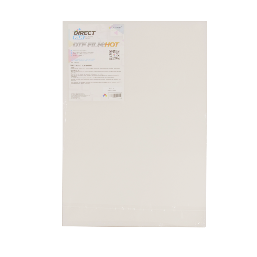 DTF Film - Instant Hot Peel Hot Peel Case 13" 19" of 100 Pack