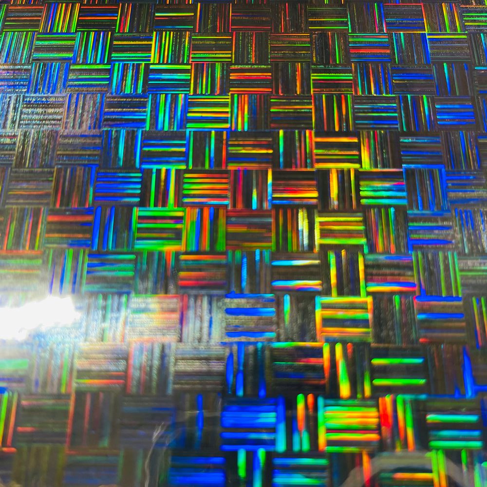 Holographic Interlocking Squares Printable Sticker