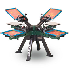 Vastex V-2000 Series V2HD-44 – 4 Station / 4 Color Screen Printing Press with Side Clamps