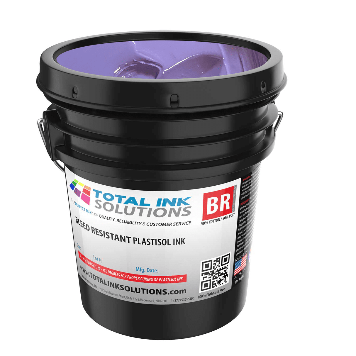 Bleed Resistant Plastisol Ink – 5 Gallon – For 50/50 Cotton/Poly Blends