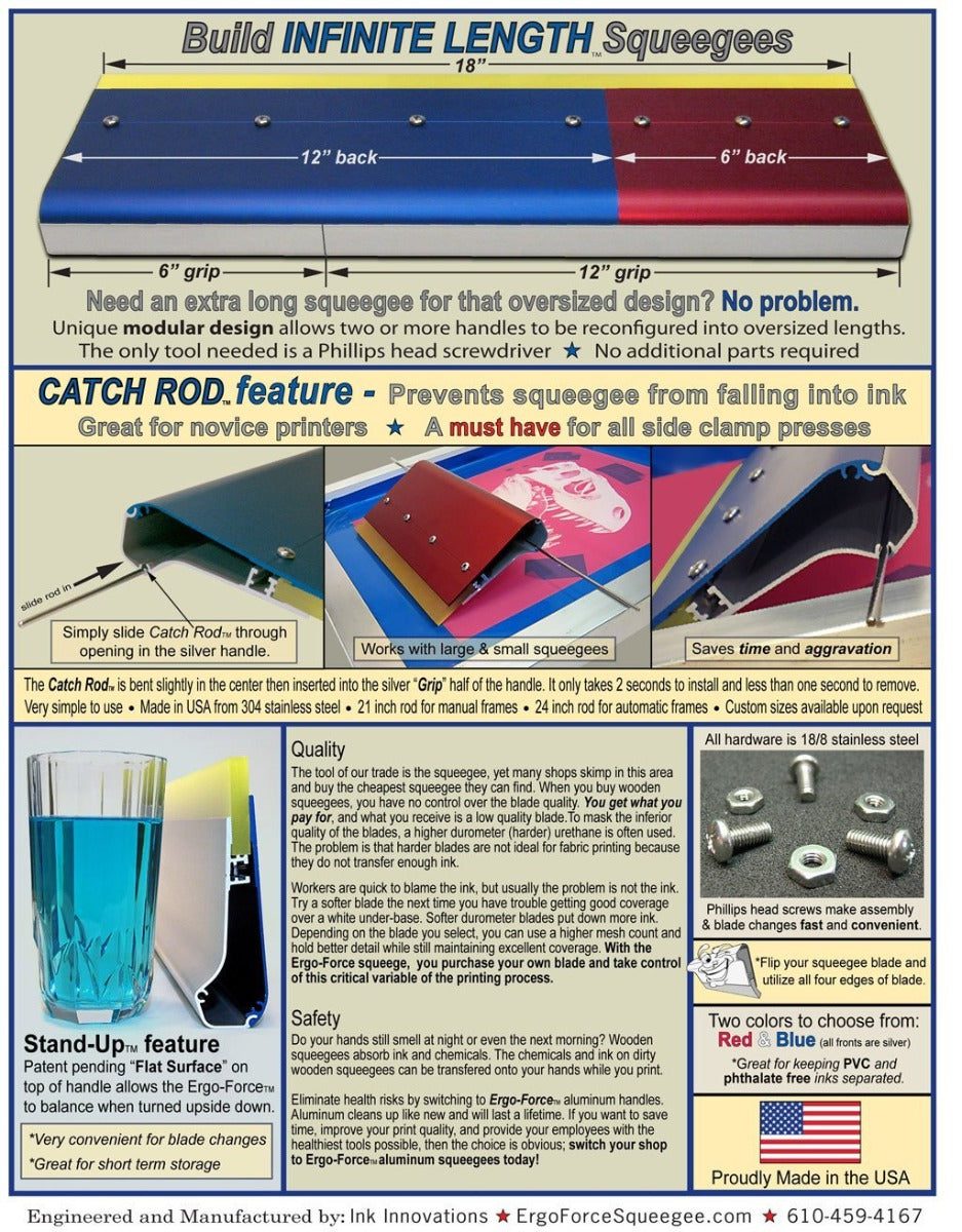 Ergo Force Squeegee Handle – 70/90/70 Durometer for Precision & Versatility