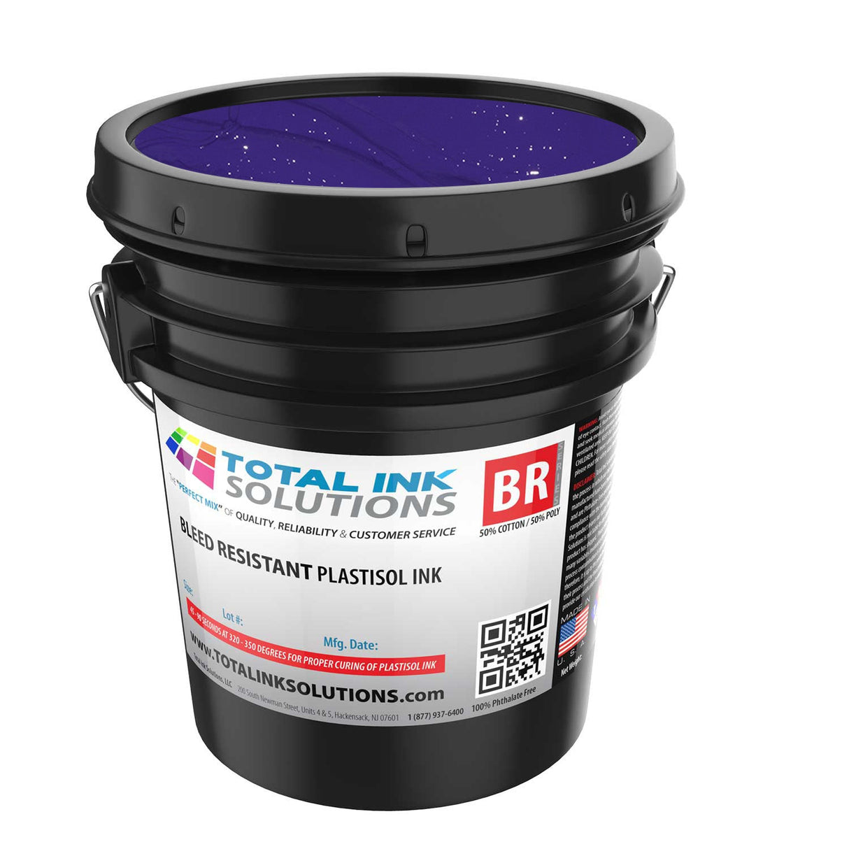 Bleed Resistant Plastisol Ink – 5 Gallon – For 50/50 Cotton/Poly Blends