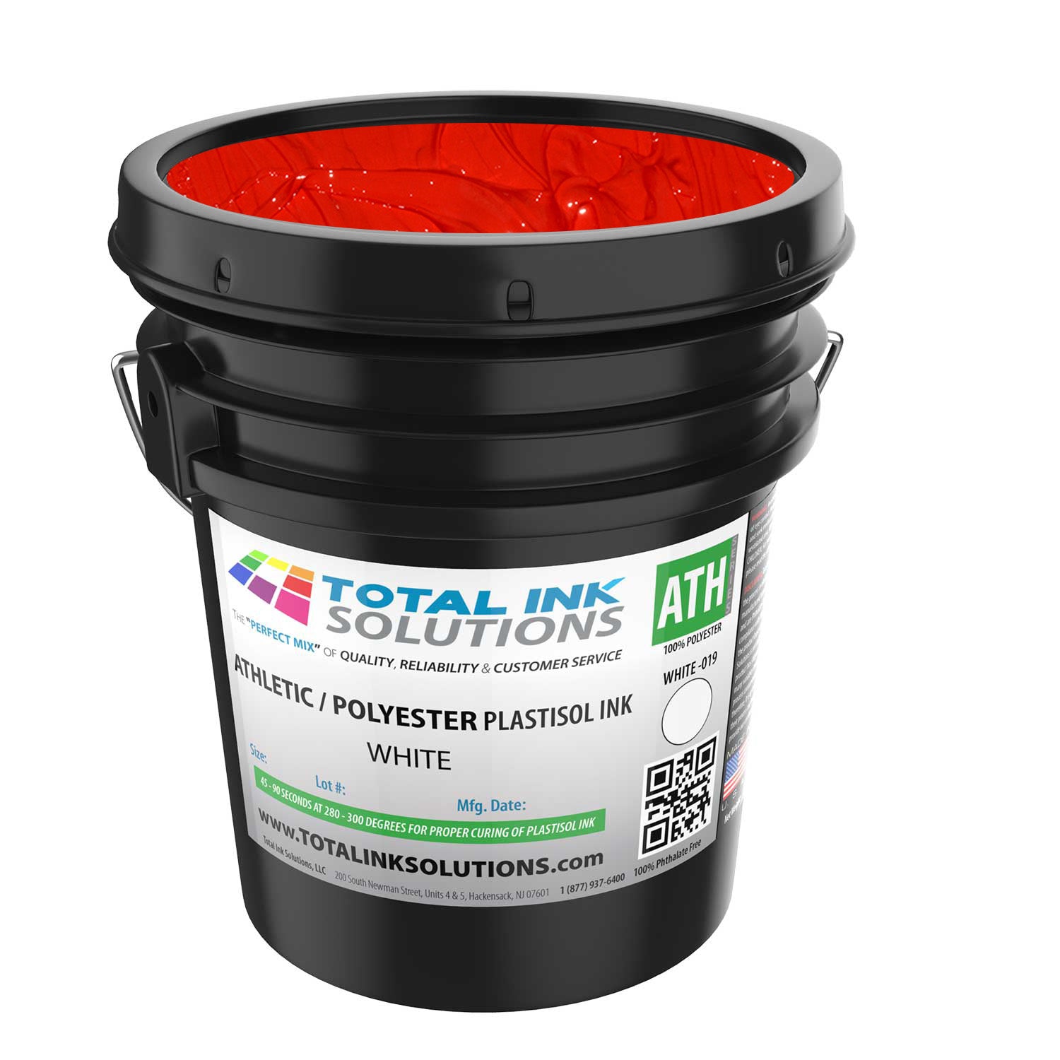 Athletic 100% Polyester Plastisol Ink - 5 Gallon