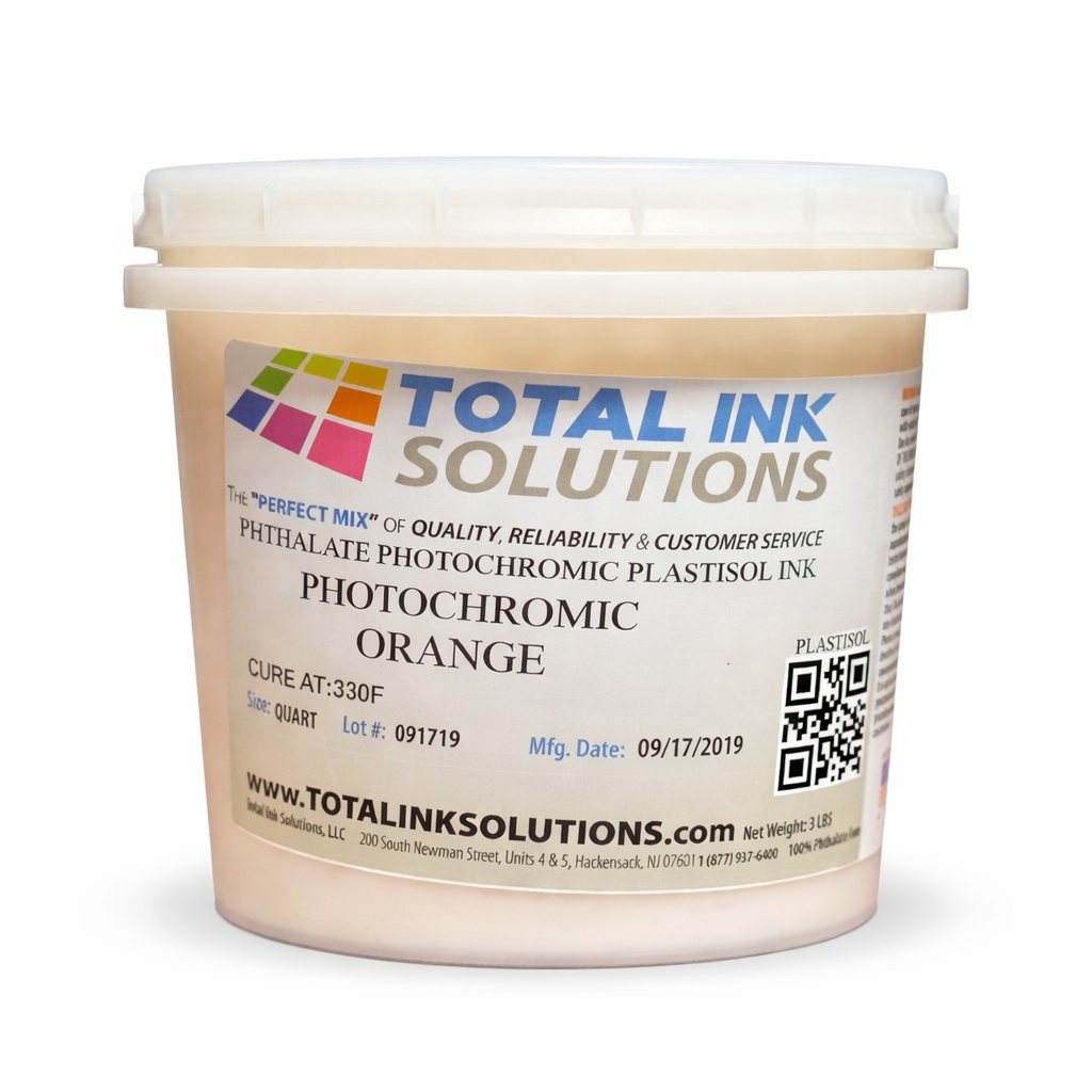 Total Ink Solutions® Photochromic Orange Plastisol Ink