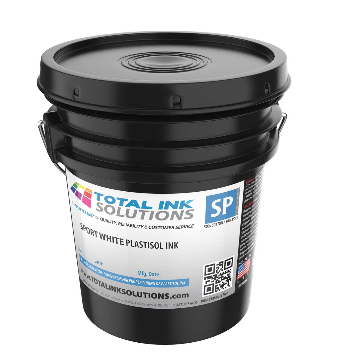 Sport White Plastisol Ink – 5-Gallon Pail | High-Stretch, Polyester-Compatible Ink