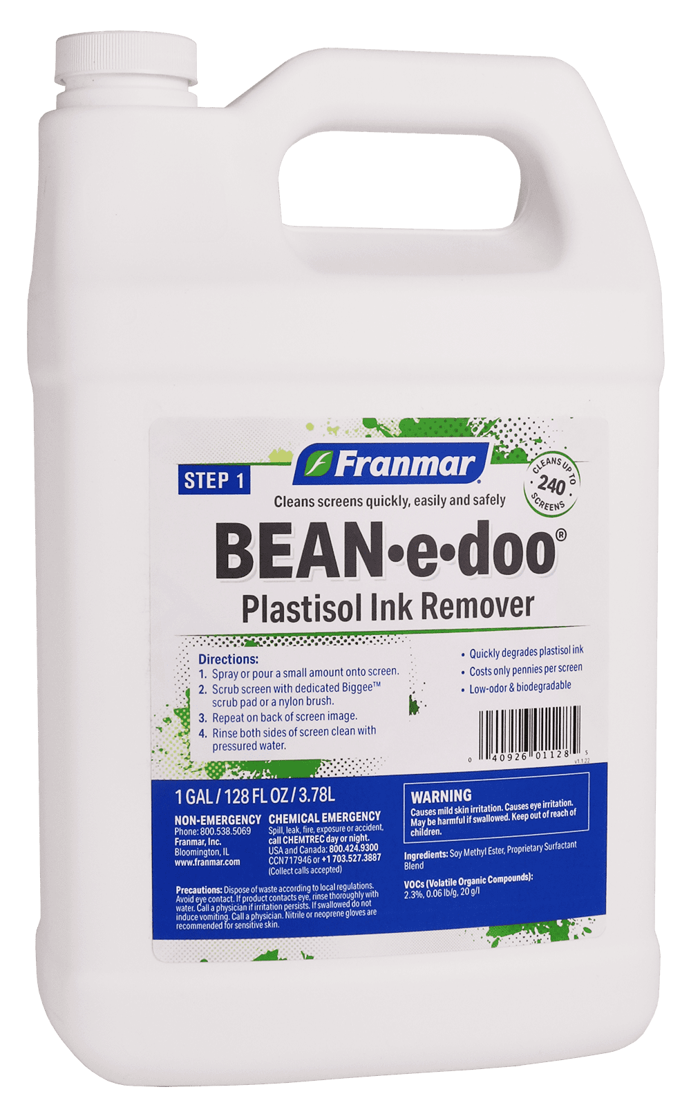 Franmar® Plastisol Ink Remover  (Bean-E-Doo)