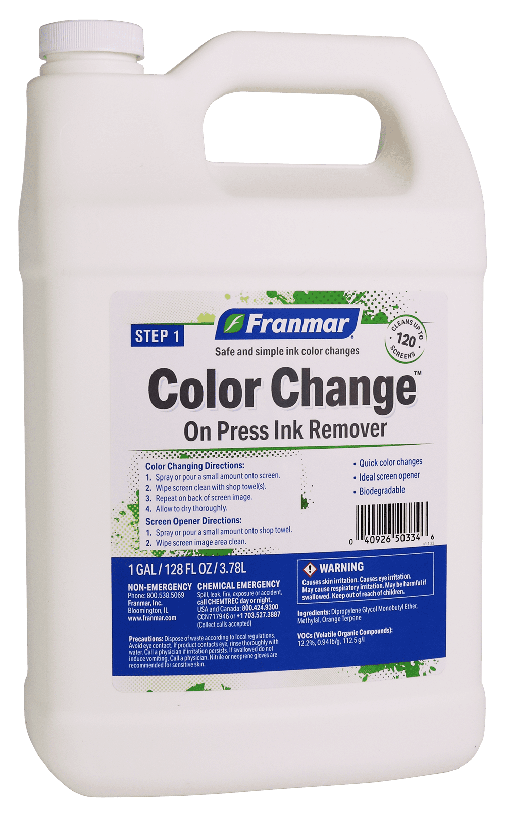 Franmar® Ink Remover - On-Press – Fast - Color Changes