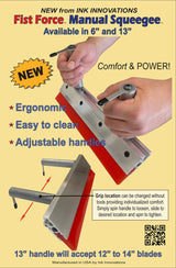 Fist-Force Manual Squeegee – 70 Durometer Blade Included