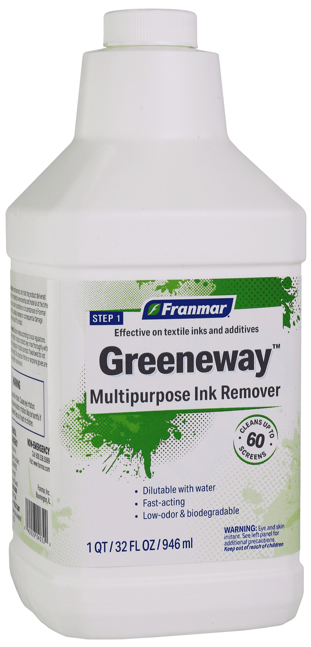 Franmar® Greeneway Multipurpose Ink Remover – Safe & Effective Cleaning for All Textile Inks