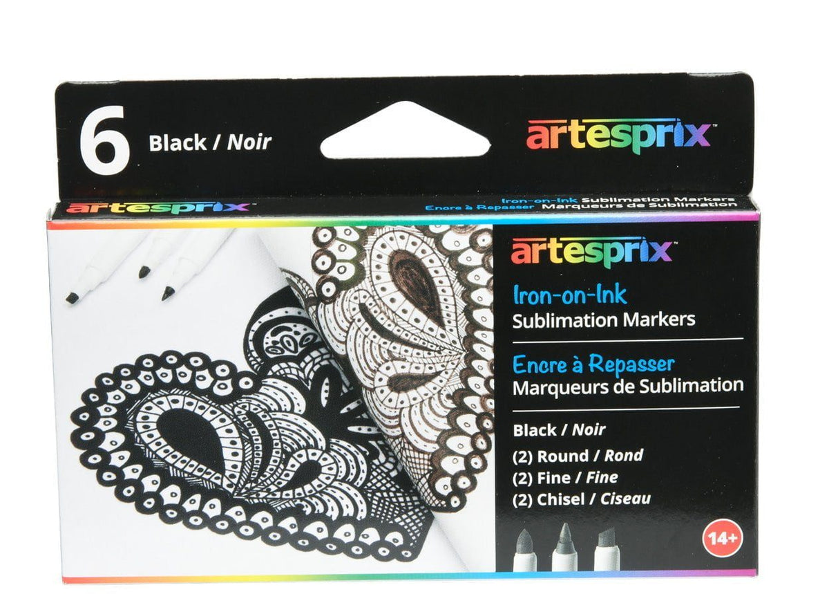 Black Sublimation Markers - 6Ct