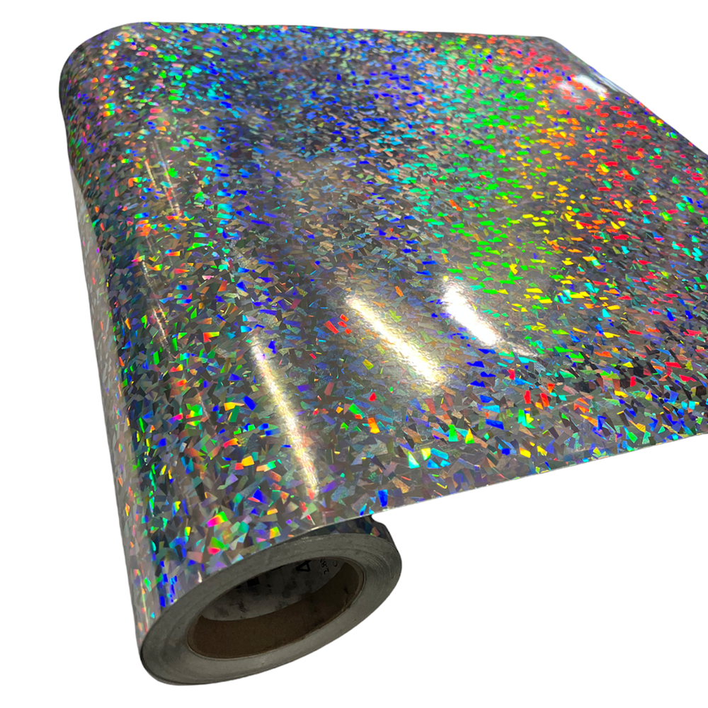 Hologram Metal Flake Silver Printable Sticker