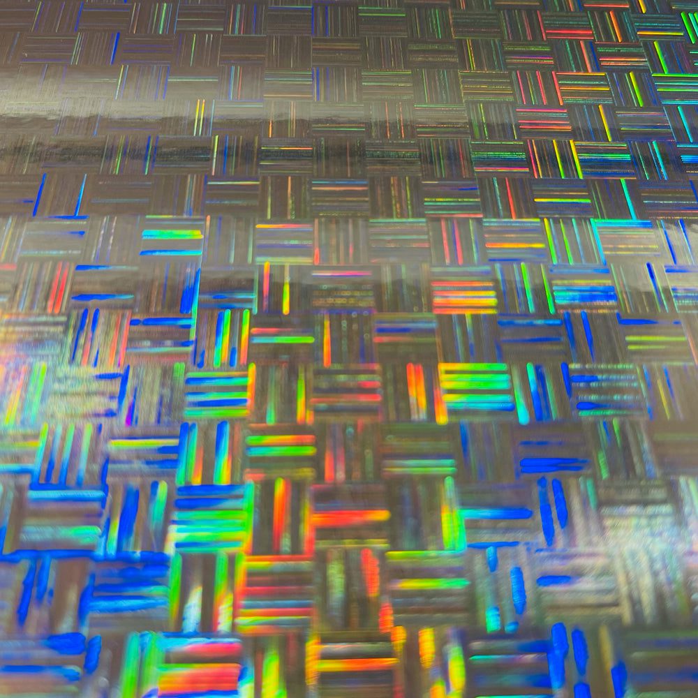 Holographic Interlocking Squares Printable Sticker