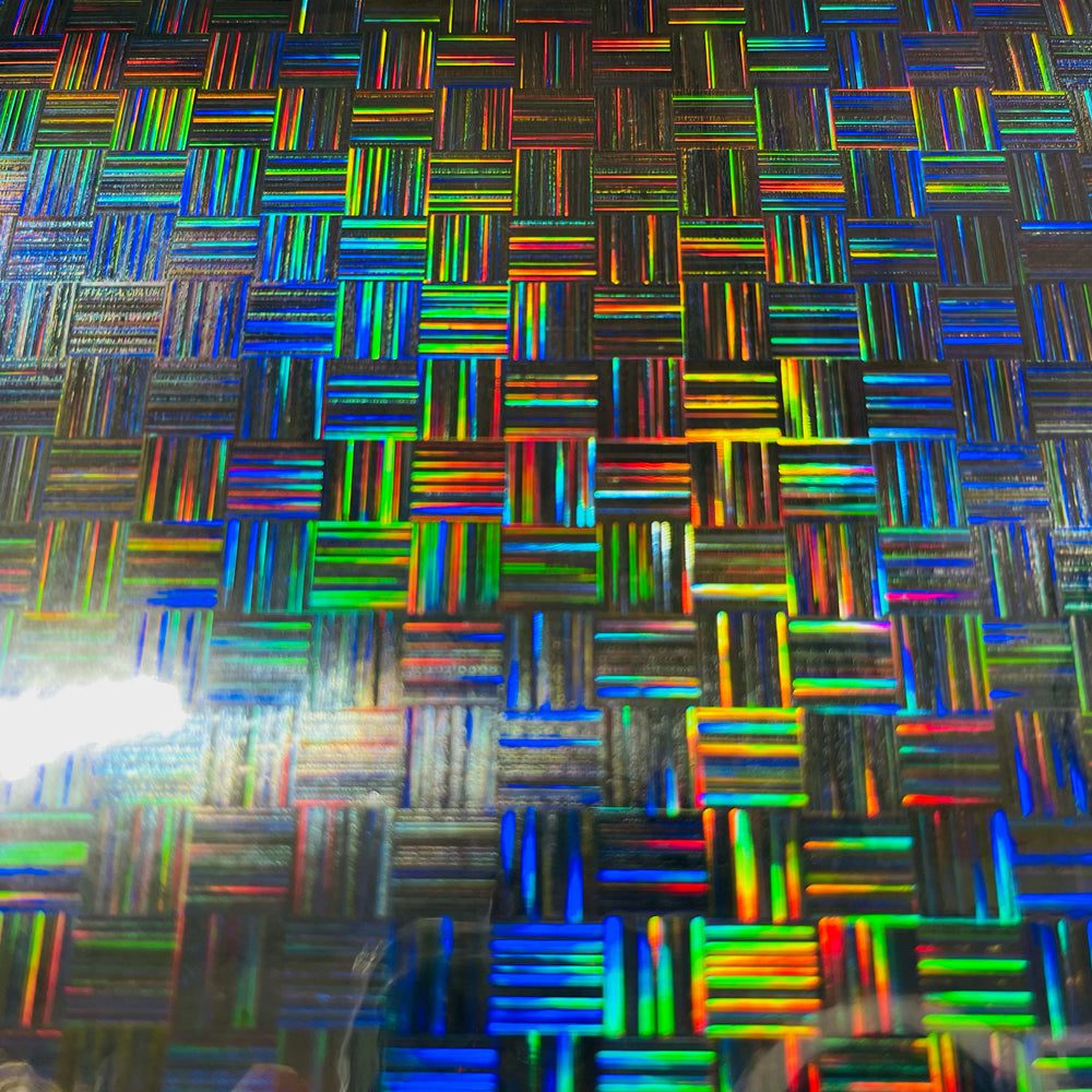 Holographic Interlocking Squares Printable Sticker
