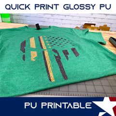 AmeriFLEX USA™ QuickPrint™ Silver PU Printable Heat Transfer Vinyl | Metallic Finish Printable HTV