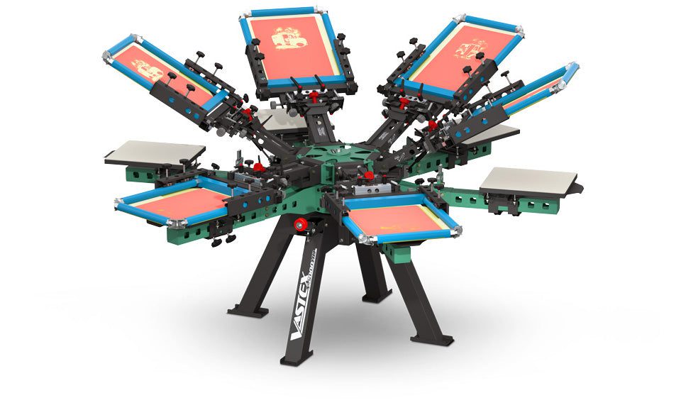 Vastex V-2000HD – 6 Station, 6 Color Manual Screen Printing Press