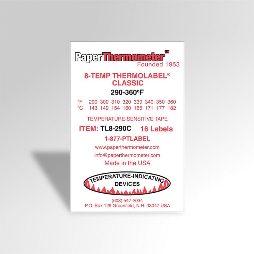 Temperature Strips – 8-Temp Thermolabel – Test Dryer Accuracy for Heat Press & Screen Printing