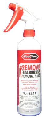 REMOVES DECALS AND FILM ADHESIVE REMOVAL FLUID