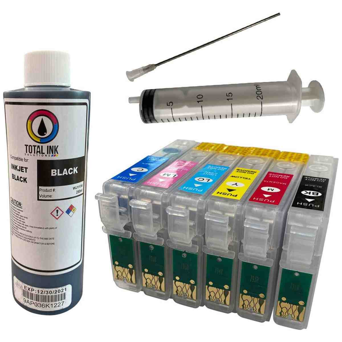Epson 1400 All Black Ink Conversion Kit W/ 1 Syringe & Long Needles TOTAL INK SOLUTIONS®