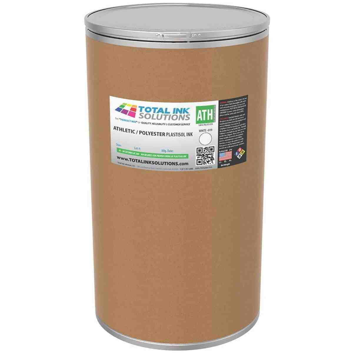 Athletic 100% Polyester Plastisol Ink - White - 55 Gallons TOTAL INK SOLUTIONS®