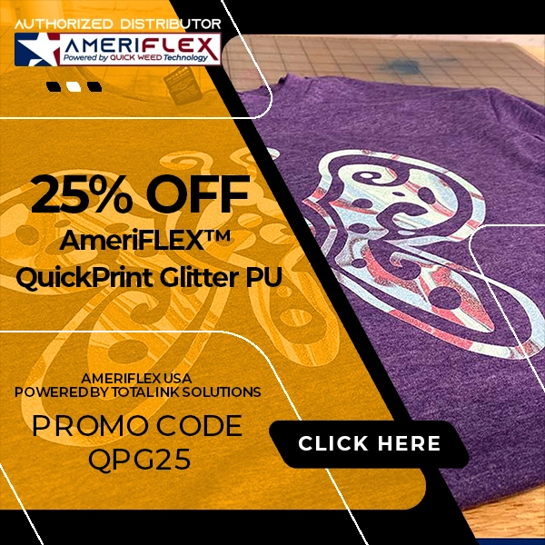 Save up to 25% on all Ameriflex QuickPrintPU Glitter