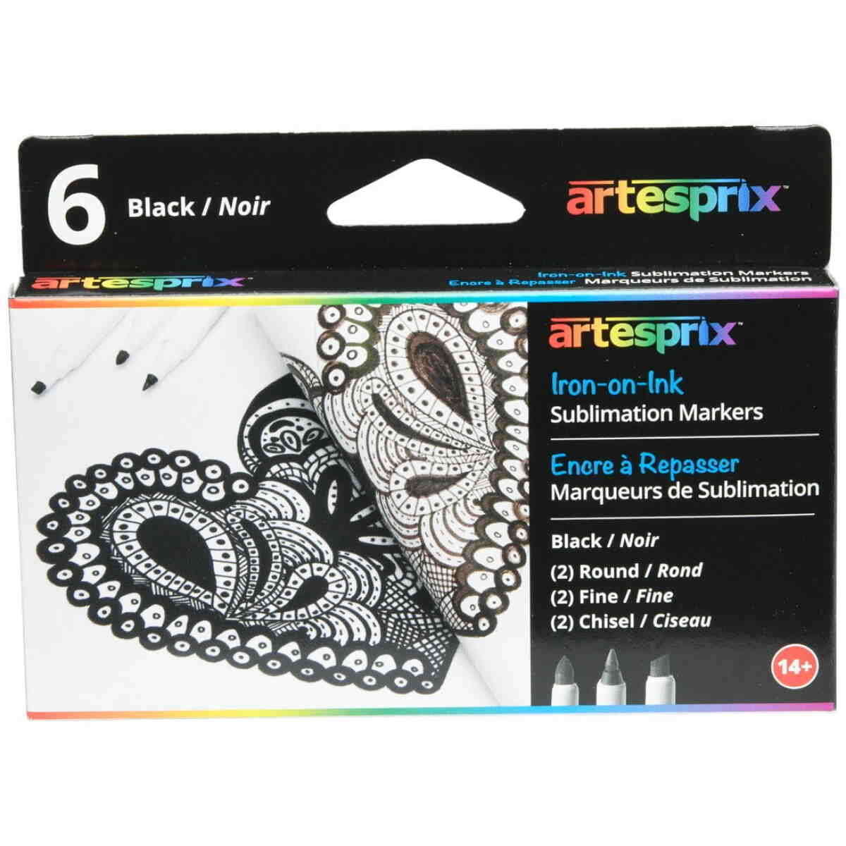 Black Sublimation Markers - 6Ct ARTESPRIX®