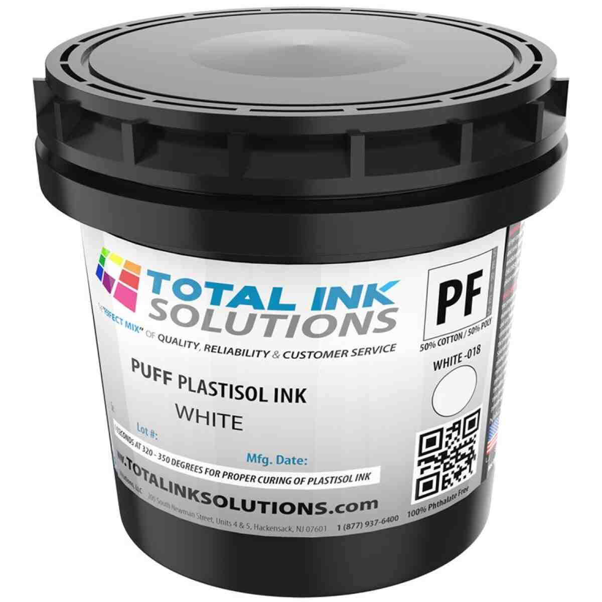 Puff Plastisol Ink - White - Pint TOTAL INK SOLUTIONS®