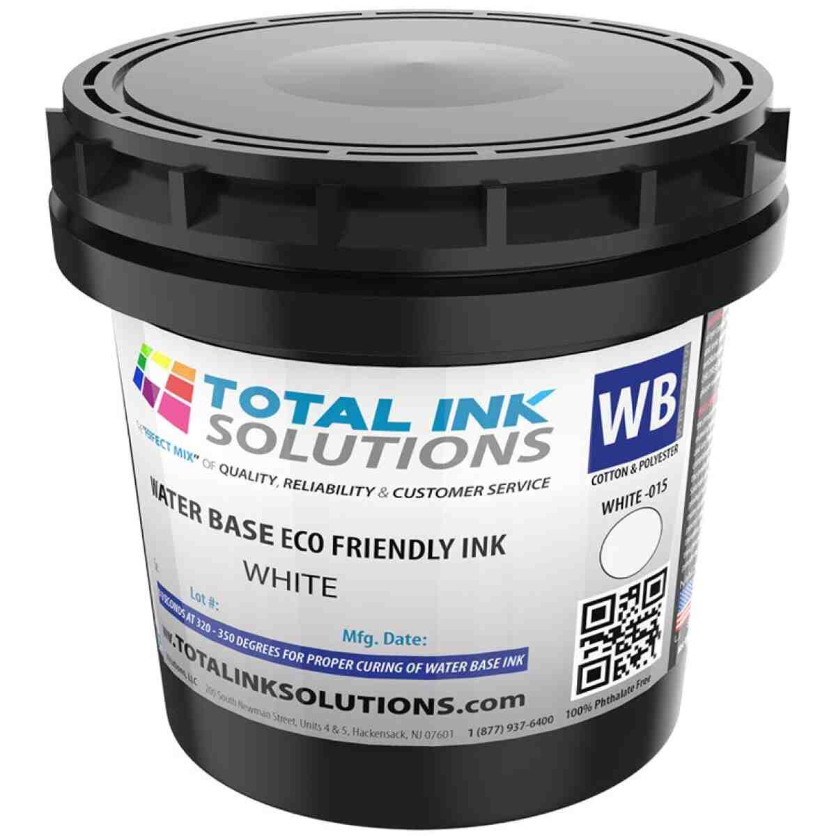 Waterbase Textile Ink - White - Pint TOTAL INK SOLUTIONS®