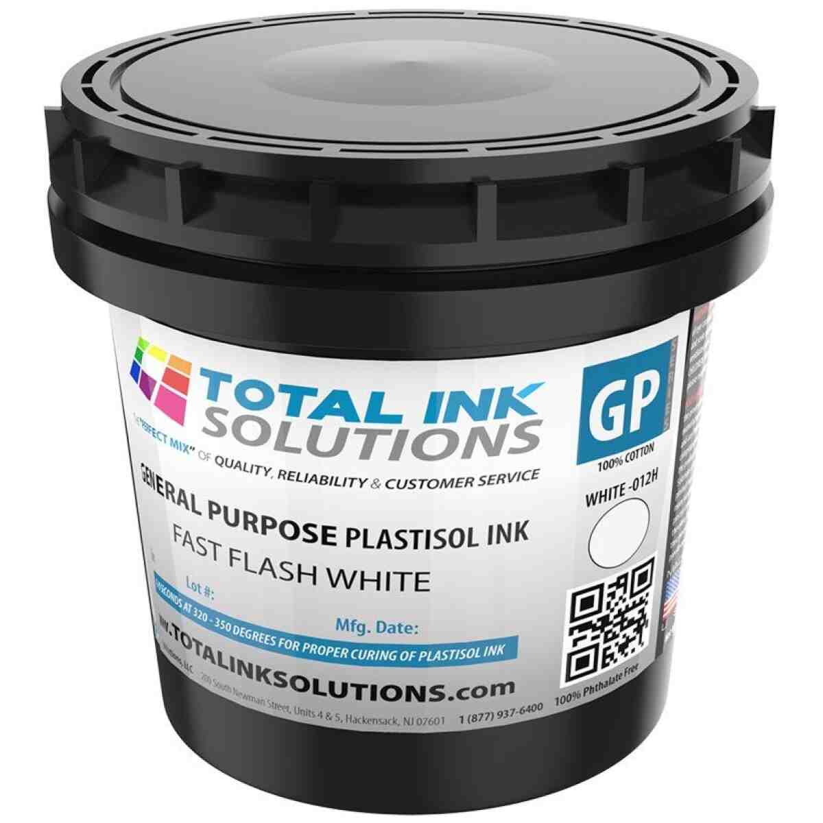 General Purpose Plastisol Ink - Fast Flash White - Pint TOTAL INK SOLUTIONS®