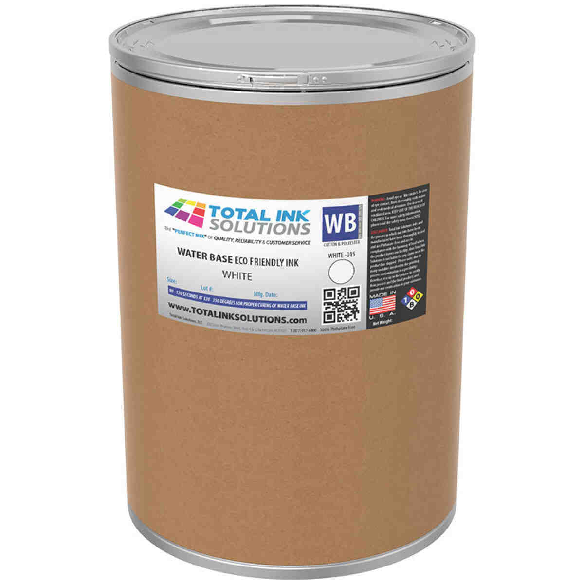 Waterbase Textile Ink - White - 30 Gallons TOTAL INK SOLUTIONS®